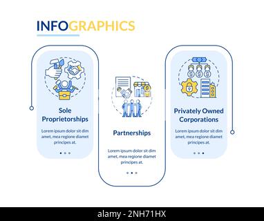 Private small and medium size businesses rectangle infographic template Stock Vector