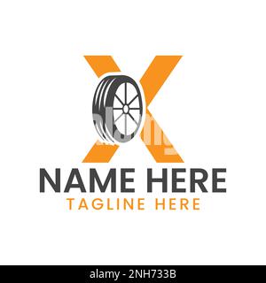 Letter X Tire Logo For Car Repair  Automotive Motor Logo Design Vector Template Stock Vector