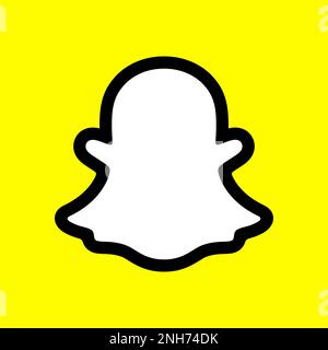 Snapchat instant messaging app icon. Square shape vector illustration. Stock Vector