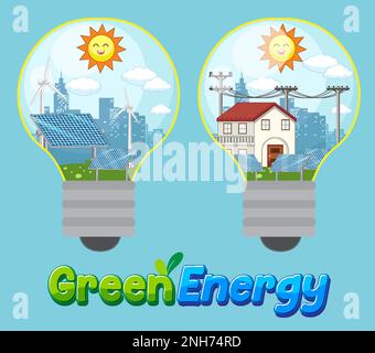 Green energy logo banner concept  illustration Stock Vector