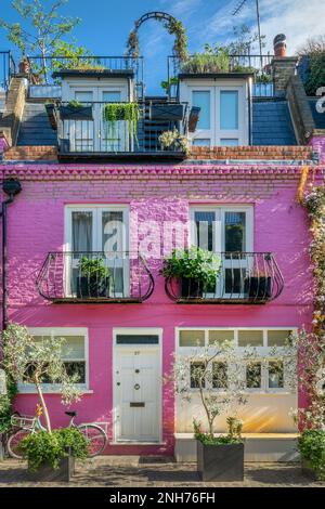 Pink house in St Luke Mews, Notting Hill, London UK Stock Photo