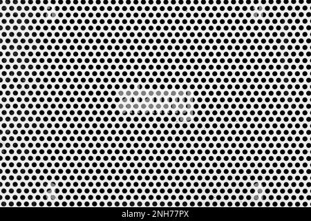 Perforated stainless gray metal sheet. Steel abstract background Stock Photo