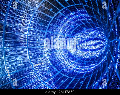 Hundreds of colored illuminated led lights Stock Photo