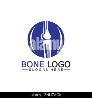 Bone logo vector template symbol.illustration of joint, knee. chiropractic logo Stock Vector