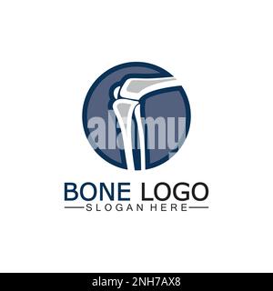 Bone logo vector template symbol.illustration of joint, knee. chiropractic logo Stock Vector