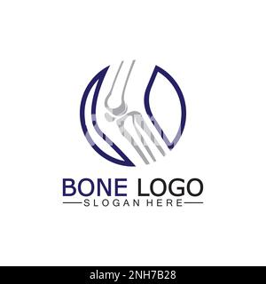 Bone logo vector template symbol.illustration of joint, knee. chiropractic logo Stock Vector