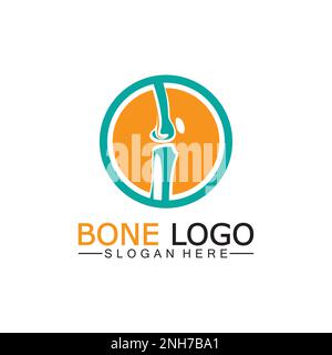 Bone logo vector template symbol.illustration of joint, knee. chiropractic logo Stock Vector
