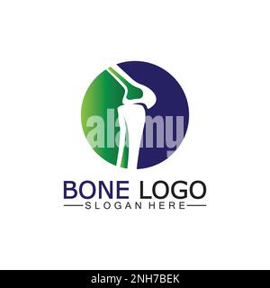 Bone logo vector template symbol.illustration of joint, knee. chiropractic logo Stock Vector