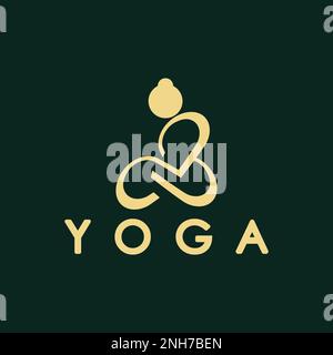 simple yoga logo icon vector design template Stock Vector