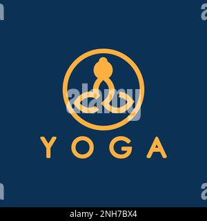 simple yoga logo icon vector design template Stock Vector