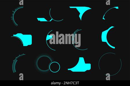 HUD vector interface elements. Stock Vector