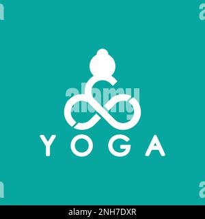 simple yoga logo icon vector design template Stock Vector