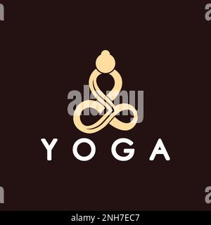 simple yoga logo icon vector design template Stock Vector