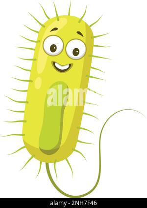 Bacillus bacteria cartoon character design style with board Stock ...