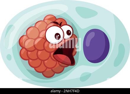 Vector illustration of a Chlamydia Pneumoniae bacteria in cartoon style isolated on white background Stock Vector