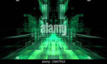 Abstract portal or futuristic data center - digitally generated 3d ...