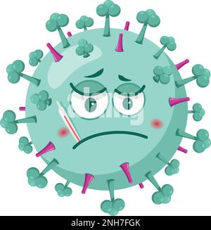 Vector illustration of an Influenzavirus in cartoon style isolated on white background Stock Vector