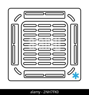 Illustration of ceiling air conditioner. Icon or image for industry and business. Stock Vector