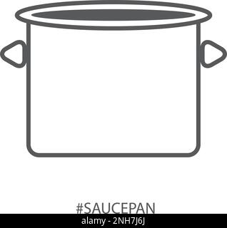 A full saucepan on a white background with copy space Stock Vector
