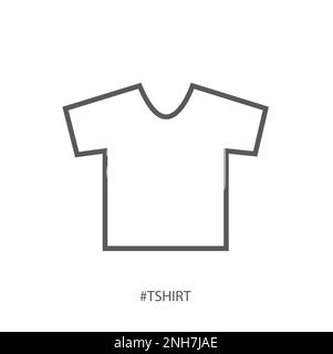 A blank white t-shirt on a white background with copy space Stock Vector