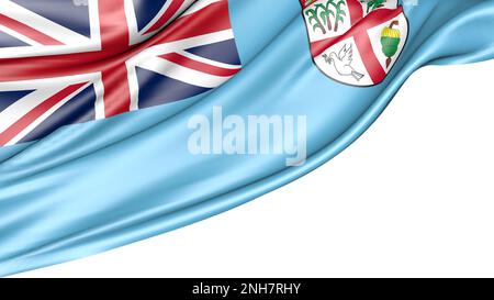 Fiji Flag Isolated on White Background, 3D Illustration Stock Photo