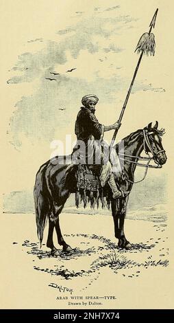 Arab with Spear from Cyclopedia universal history : embracing the most complete and recent presentation of the subject in two principal parts or divisions of more than six thousand pages by John Clark Ridpath, 1840-1900 Publication date 1895 Publisher Boston : Balch Bros. Volume 6 History of Man and mankind Stock Photo