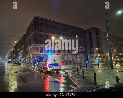 Warsaw, Poland. 20th Feb, 2023. Police and Security personnel deploy in the streets during a visit of US President Joe Biden to Warsaw, Poland, February. 20, 2023. Photo by Polish Police/UPI Credit: UPI/Alamy Live News Stock Photo