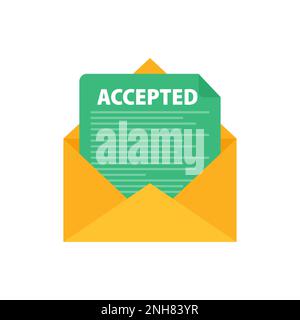 Vector illustration of accepted envelope message icon Stock Vector ...