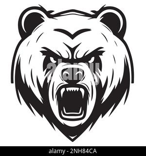 Polar bear head roar smoking weed monochrome vector illustrations for your  work logo, merchandise t-shirt, stickers and label designs, poster Stock  Vector Image & Art - Alamy