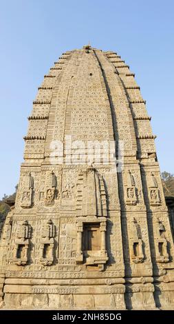 Rear view of Panchbakhtar Temple in the Bank of Beas River, Mandi, Himachal Pradesh, India. Stock Photo