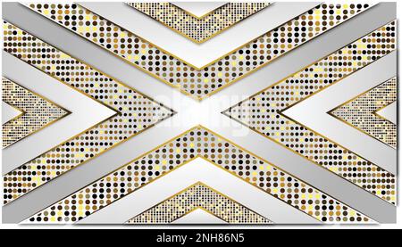 golden and white color background and wallpaper design Stock Vector