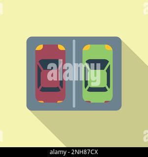 Car space icon flat vector. Entrance transport. City street Stock Vector