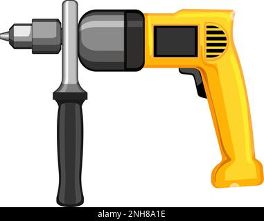 machine drill cartoon vector illustration sign color Stock Vector