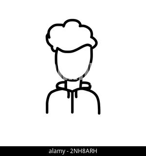 Student icon in cartoon outline doodle style. Vector illustration isolated on white background. Stock Vector