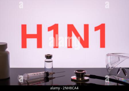 H1N1 Influenza Virus,Medical health concept Stock Photo