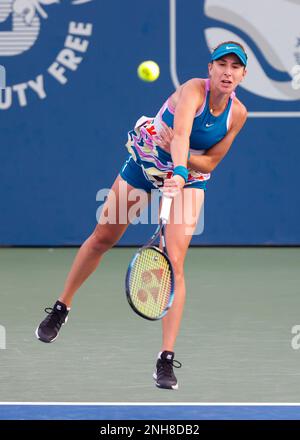 Dubai, UAE, 21st. Feb, 2023. Bulgarian tennis player Viktoriya Tomova in  action at the Dubai Duty Free Tennis Championships tournament at Dubai Duty  Free Tennis Stadium on Tuesday 21 February 2023., ©