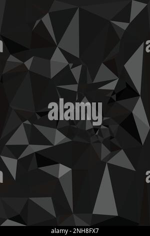 Black background. Abstract monochrome business triangle texture. Low poly geometric, dark, masculine pattern illustration. Stock Vector