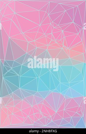 Pink and blue geometric triangular low poly, origami style illustration , graphic background. Vector polygonal design for your business. Stock Vector