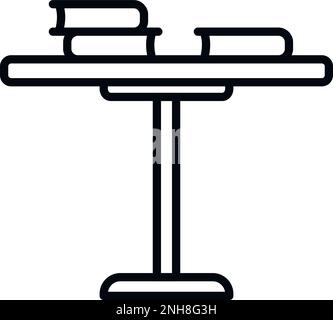 Reading book table icon outline vector. Office interior. Relax vip Stock Vector