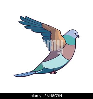 Dove bird logo vector design, pigeon vector character color flat illustration. Stock Vector
