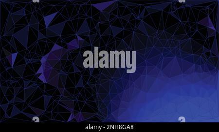 Black and blue background. Abstract business triangle texture. Low poly geometric, dark, masculine pattern illustration. Stock Vector