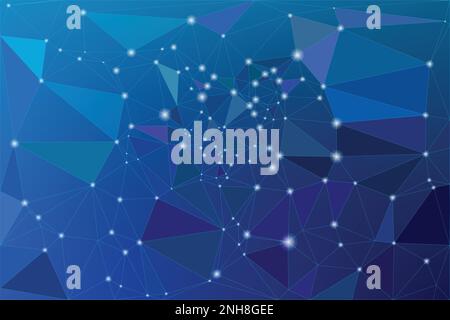 Blue monochrome background. Abstract business triangle texture. Low poly geometric, dark, masculine pattern illustration. Stock Vector