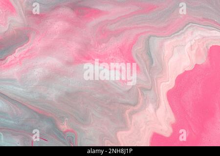 Abstract fluid art background light beige and pink colors. Liquid marble. Acrylic painting on canvas with gradient. Copy space for text, design art wo Stock Photo