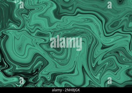 Abstract fluid art background turquois, green color. Liquid marble. Acrylic painting on canvas with gradient. Copy space for text, design art work. Pa Stock Photo
