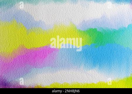 Yellow, purple, orange, pink, white abstract background texture. Copy space for banner, design, poster, backdrop. High resolution colorful watercolor Stock Photo