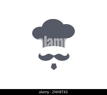 Chef cook, chef hat logo design. Chef style brand mustache. Food, meal, restaurant and catering, food concept vector design and illustration. Stock Vector