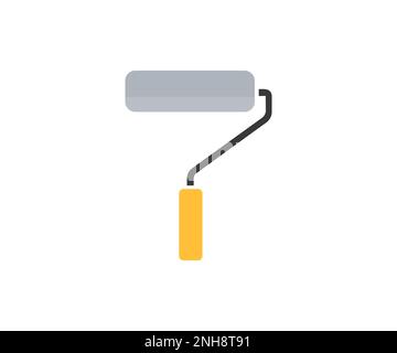 Roller Brush Painting. Paint roller brush. Painting the wall. Painting Accessories. For home, interior renovation. Painting, Rollers tool. Stock Vector