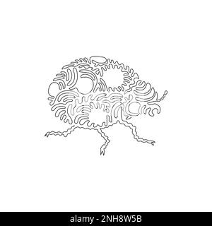 Single one line drawing of ladybug natural predator insect. Continuous line draw graphic design vector illustration of beautiful ladybug for icon Stock Vector