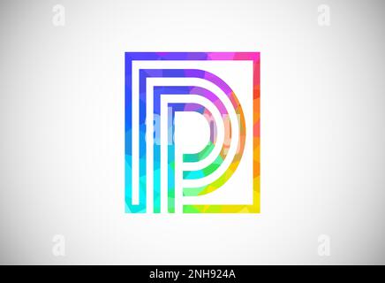 Low poly line letter P. Graphic alphabet symbol for corporate business identity Stock Vector