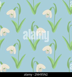 White snowdrop vector decorative pattern Stock Vector